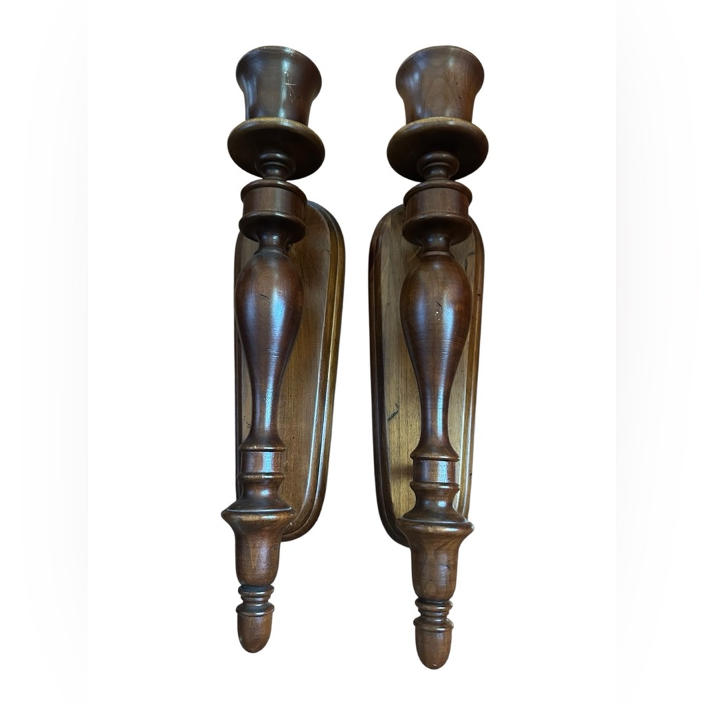 Homco Wooden candle holders